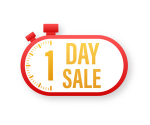 button with 1 day sale for web site design vector