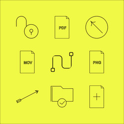 files and folders linear icon set simple outline vector image