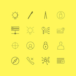 internet technologies linear icon set simple vector image