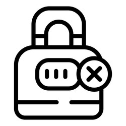 padlock showing wrong password error message vector image