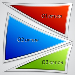 set of triangle banners or menu choices vector image