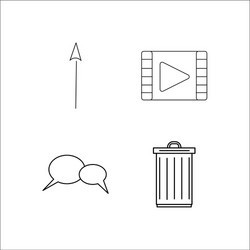 web simple linear icon setsimple outline icons vector image
