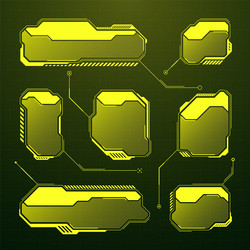 yellow futuristic hud ui elements sci-fi user vector image