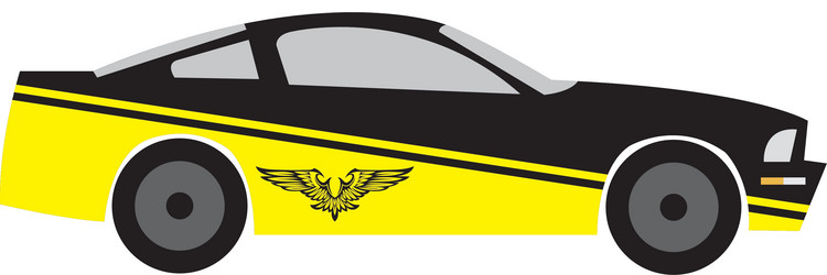 yellow race car vector