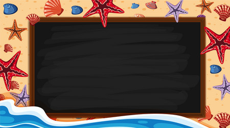 border template with summer theme in background vector image