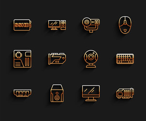 set line ram random access memory vector image