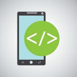 Smartphone app development coding vector