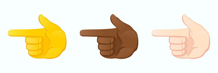 index finger points to the left vector image