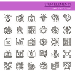 Stem elements thin line and pixel perfect icons vector