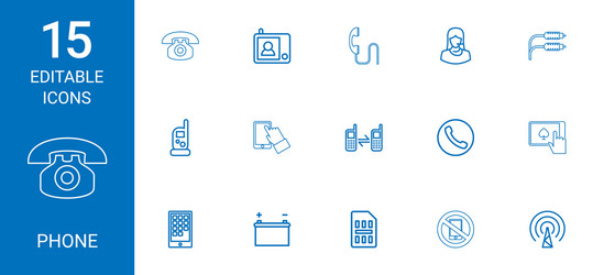 15 phone icons vector