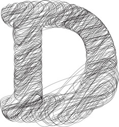 abstract hand drawn letter d vector