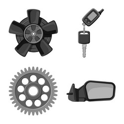 isolated object auto and part logo set vector image
