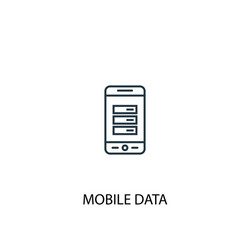 mobile data concept line icon simple element vector image