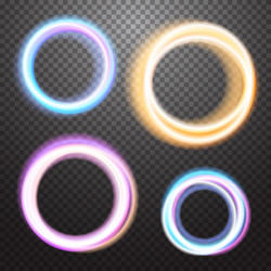 round neon light effect design element vector