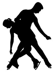 silhouette figure skaters Vector Image