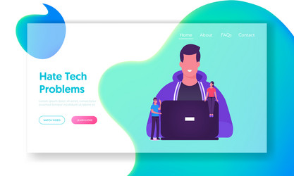 software development and coding website landing vector image