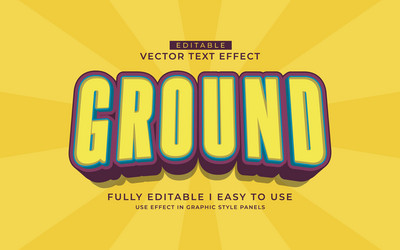 3d editable text effect typography style template vector image