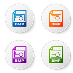 color bmp file document icon download button vector