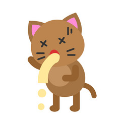 Cute cat avatar flat icon vector