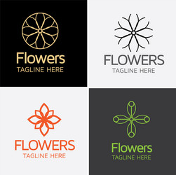 Elegant Floral Logo Template Vector Image