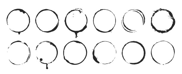 Hand drawn circle brush sketch set grunge doodles Vector Image
