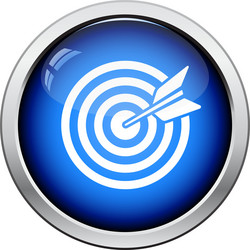 Target with dart in bulleye icon vector