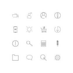 web linear thin icons set outlined simple vector image