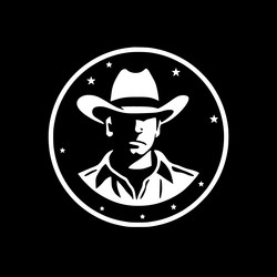 Western Silhouette Logo Vector Image