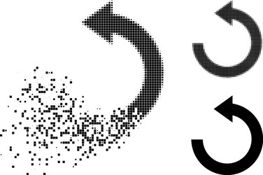broken and halftone pixel rotate left icon vector image