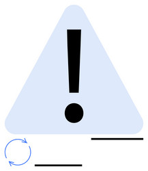exclamation mark inside triangle with circular vector image