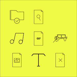 files and folders linear icon set simple outline vector image