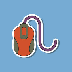 paper sticker on background of computer mouse vector image