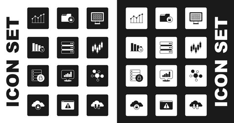 set binary code server financial growth decrease vector image