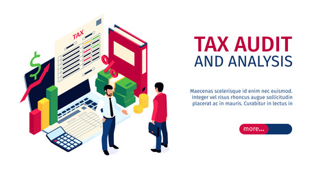 taxes accounting horizontal banner vector