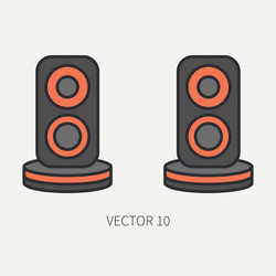 line flat color computer part icon audio vector image
