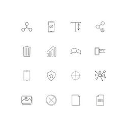 web linear thin icons set outlined simple vector image