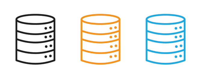 database icon thin line set vector image