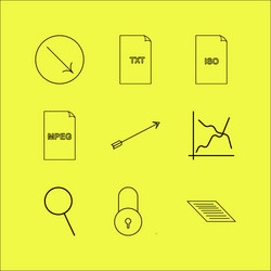files and folders linear icon set simple outline vector image