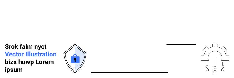 security shield with lock and connected gear vector image