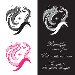 Womans face template for your design Royalty Free Vector