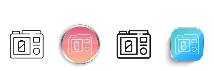 camera icon thin linear regular and button style vector image
