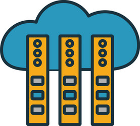 cloud hosting icon simple element from web vector image