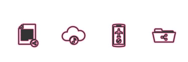 set line share file flight mode in the mobile vector image