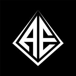 ae logo letters monogram with prisma shape design vector image