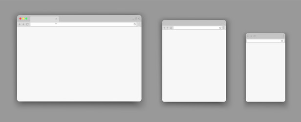 Blank web browser windows for different devices vector