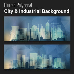 blurred polygonal header slider webdesign kit vector image