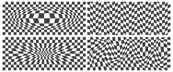 checkerboard wavy pattern abstract chess square vector image