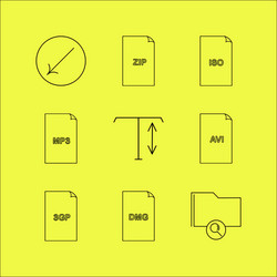 Files and folders linear icon set simple outline vector