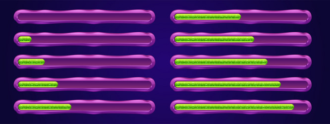game ui loading progress bars cartoon set vector image