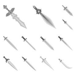 isolated object of sharp and blade icon set vector image